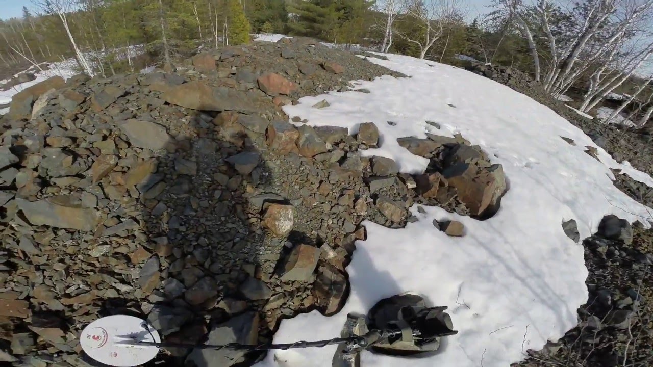Exploring old mining trail and tailings