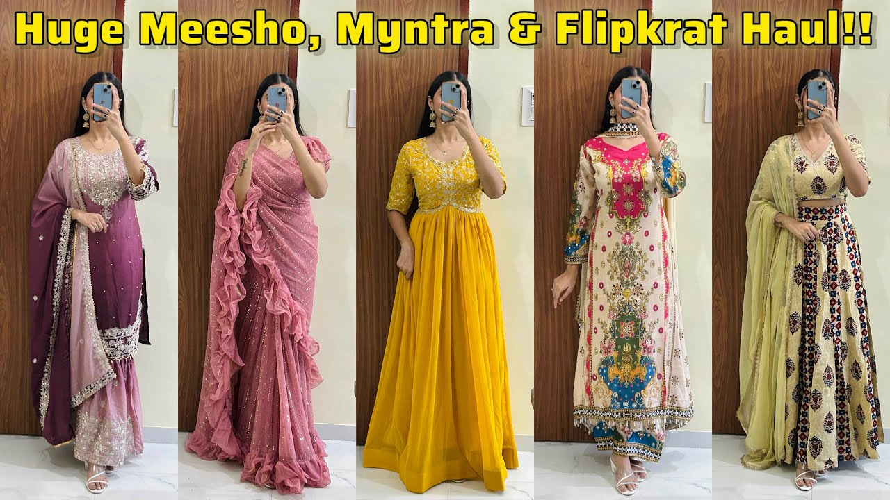 Everything I got from Meesho, Myntra & Flipkart 😍Ethnic wear, co ord set, saree, affordable 💕