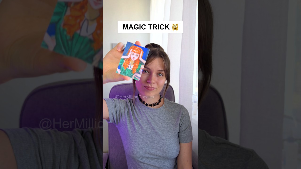 Wednesday Magic Drawing Trick 🖊️💦 Enid and Agnes Dance #art #diy #viral #wednesday