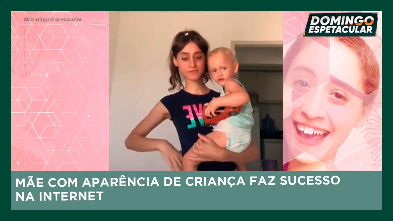 Mãe com aparência de criança faz sucesso na internet ao mostrar rotina com filho|Domingo Espetacular