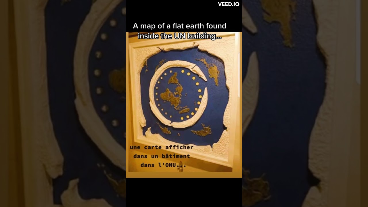 Map of flat earth inside the UN building #flatearth  #antartica #southpole #earth
