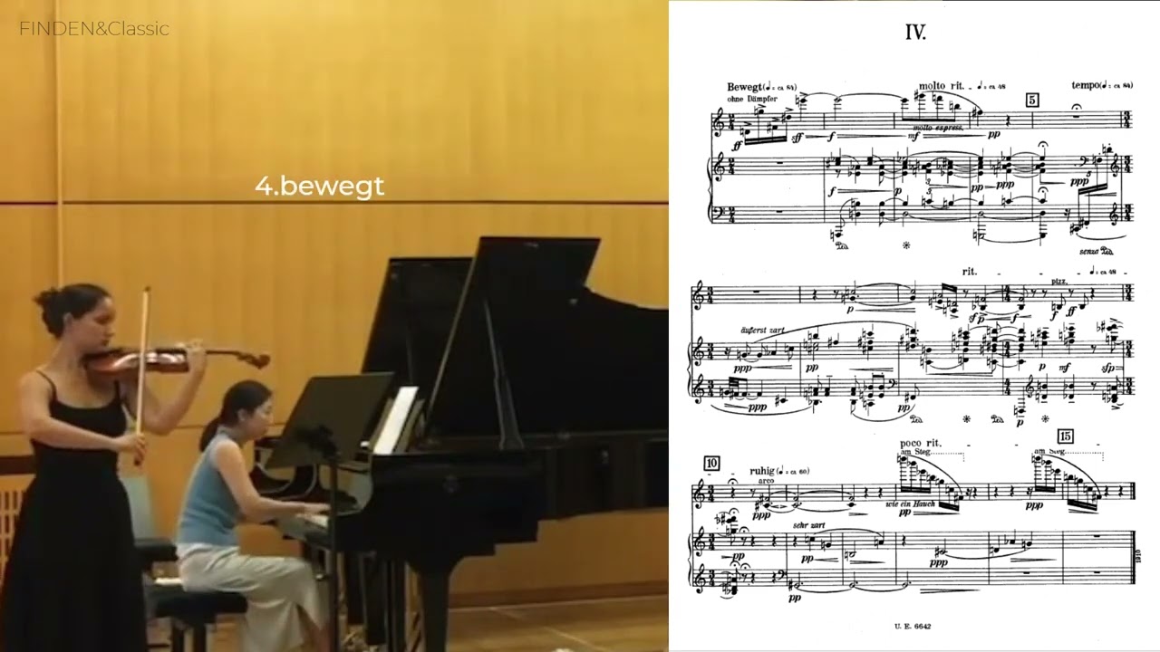 A.Webern 4 pieces for Violin and Piano op.7 (1910-14)  Piano Areum Han Violin Alma Gunzek