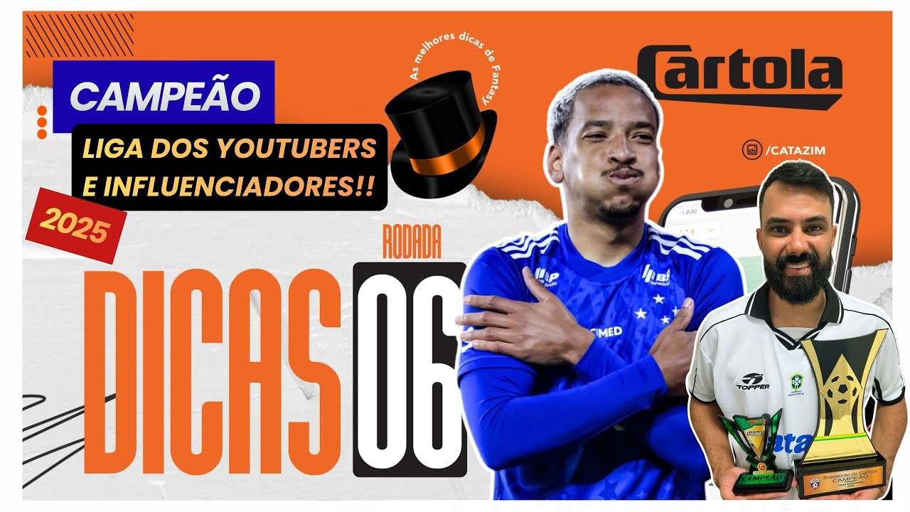 CAMPEÃO DA LIGA DOS YOUTUBERS 2025 | LIVE DE FECHAMENTO DA 6º RODADA CARTOLA 2026🎩