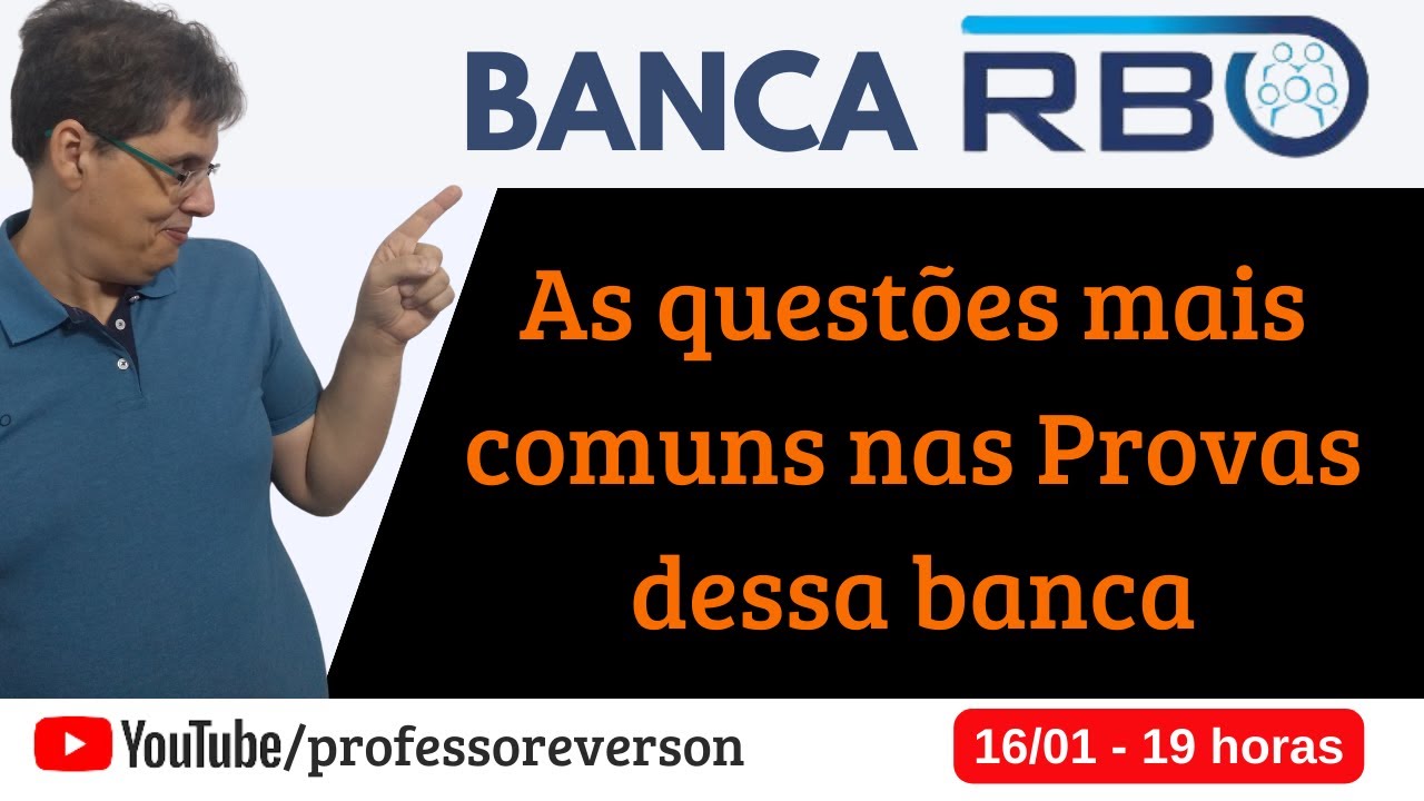 Live # 70 - 💥BANCA RBO - Corrigindo questões comuns nas provas dessa banca #concursopublico #rbo