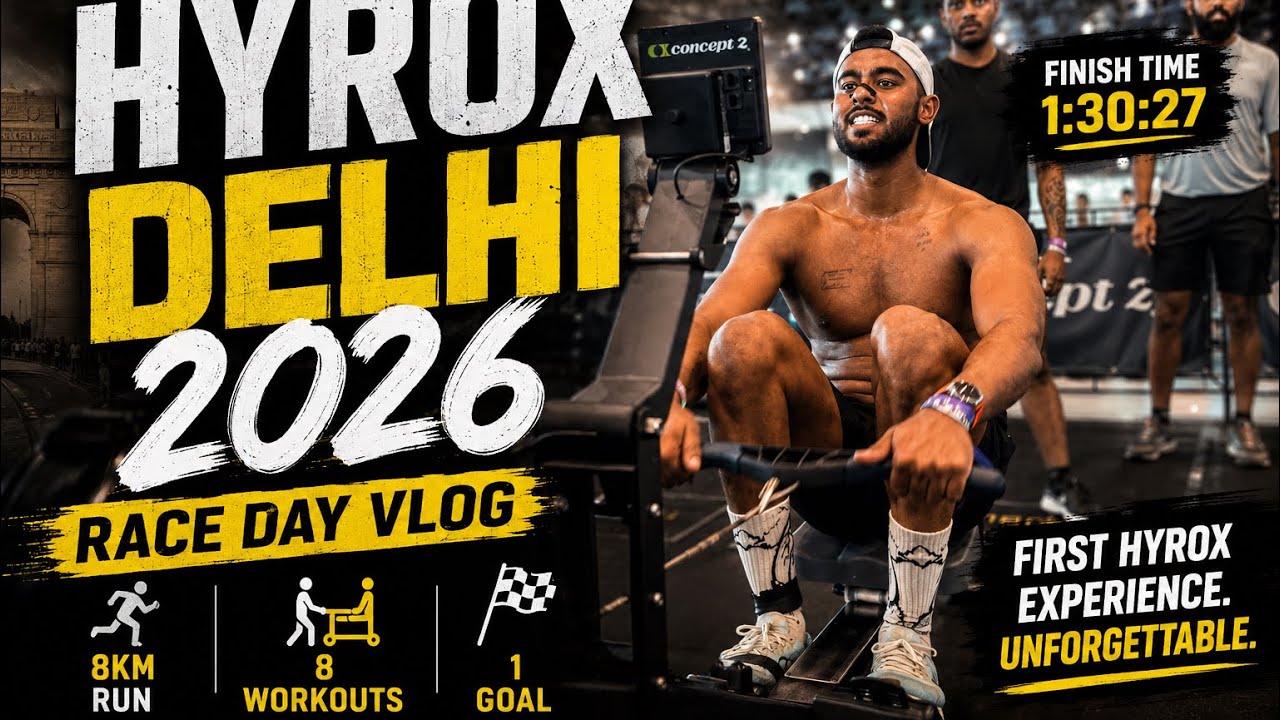 HYROX Delhi 2026 Race Day Vlog | My First HYROX Ever! | 1:30:27 Finish 🏁🔥