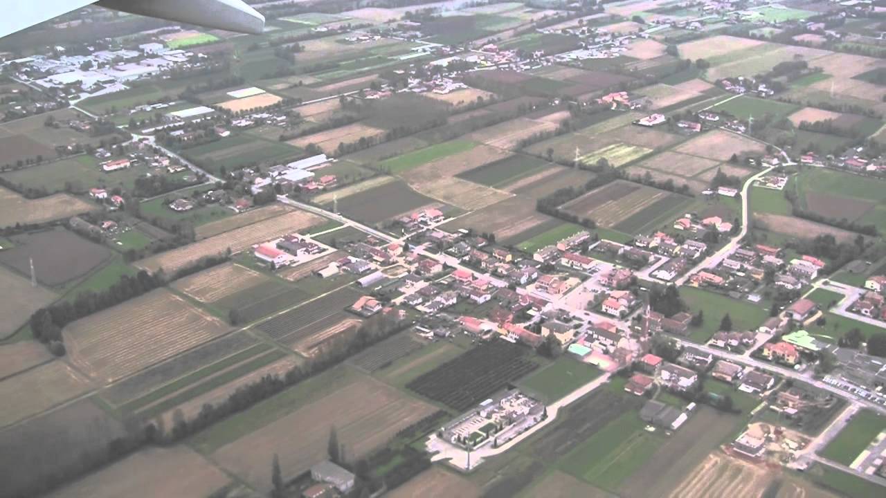 Landing at Treviso Airport, Veneto, Italy - October 2014
