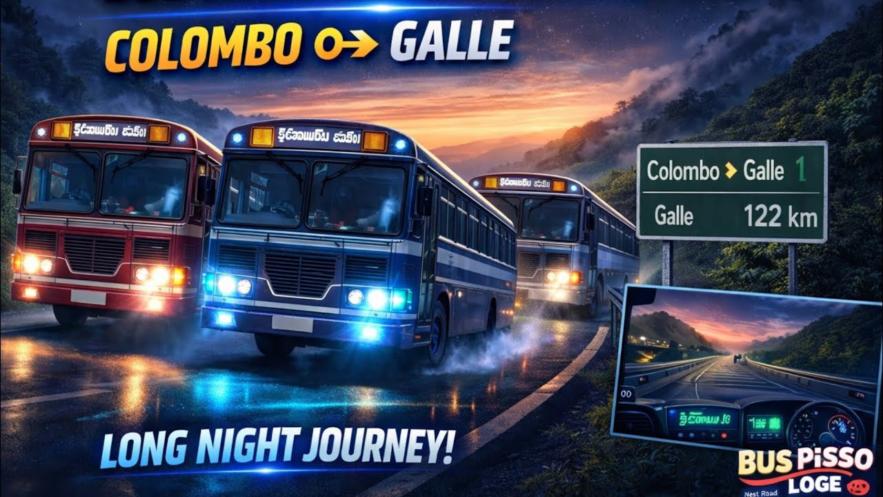 Driving Simulator Sri Lanka | New Update Bus Game | Bus Traveling From Colombo to Galle
