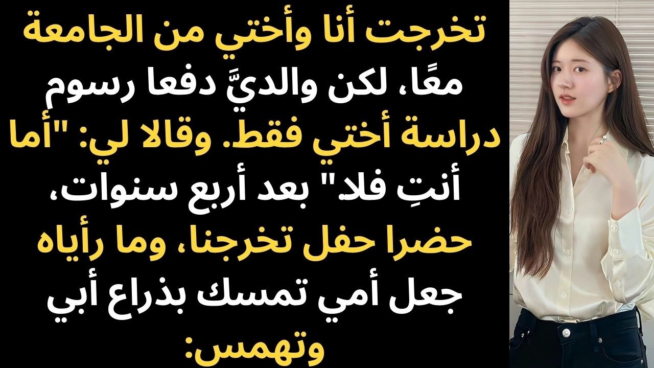 دفع والداي تكاليف دراسة أختي الجامعية، لكن ليس دراستي—حتى نادى العميد اسمي كمتفوق الأول فاليدكتوريان
