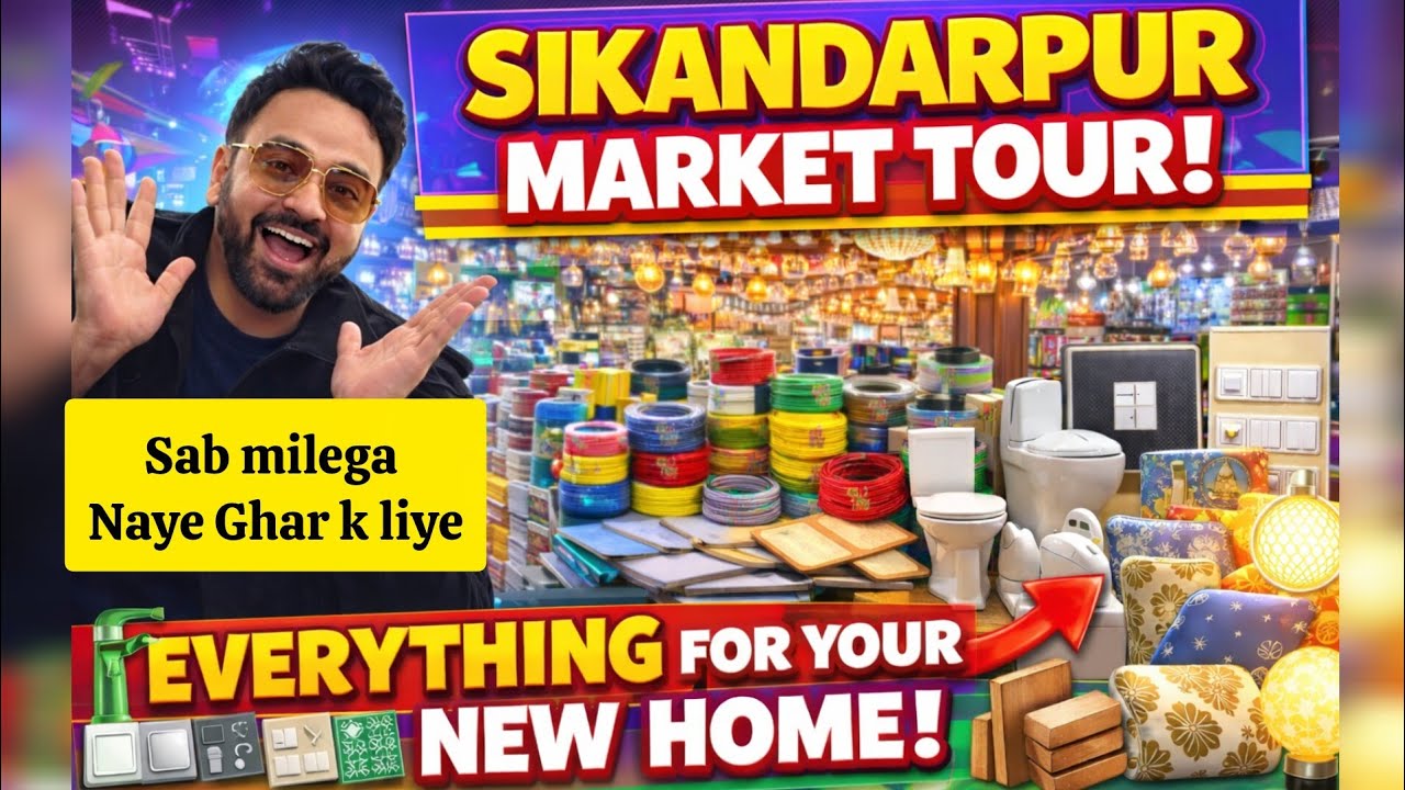 SIKANDARPUR MARKET GURGAON | Naye Ghar Ka Saara Samaan idhar | Husband Wife Vlog #sikandarpurmarket 
