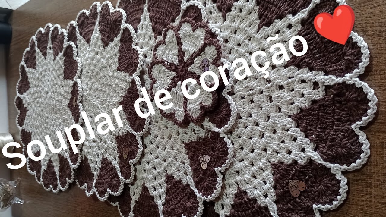 Souplar de coração ❤️ nas cores crú com marrom 🟤