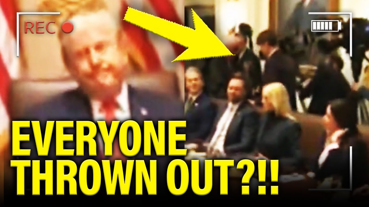Trump PANICS and ABRUPTLY KICKS OUT PRESS from Cabinet Meeting