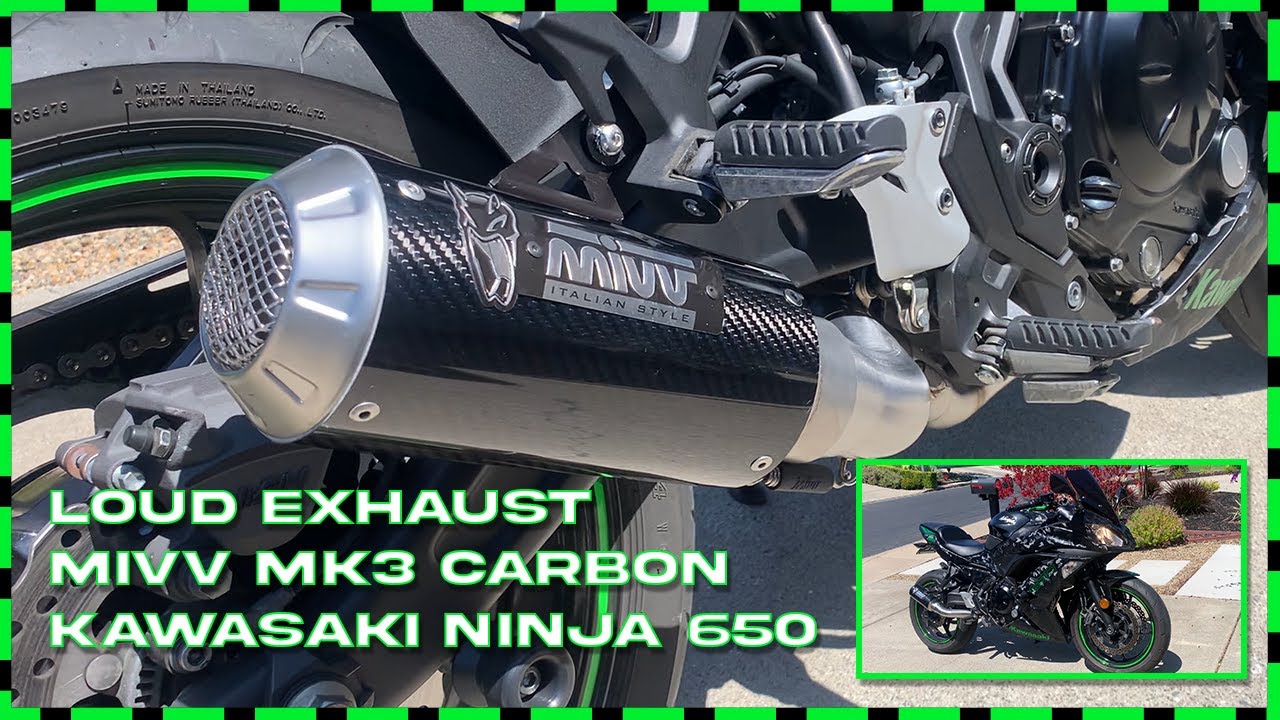 Loud exhaust Kawasaki Ninja 650! | Unboxing | Soundcheck | POV PURE EXHAUST SOUND | MIVV MK3 CARBON!