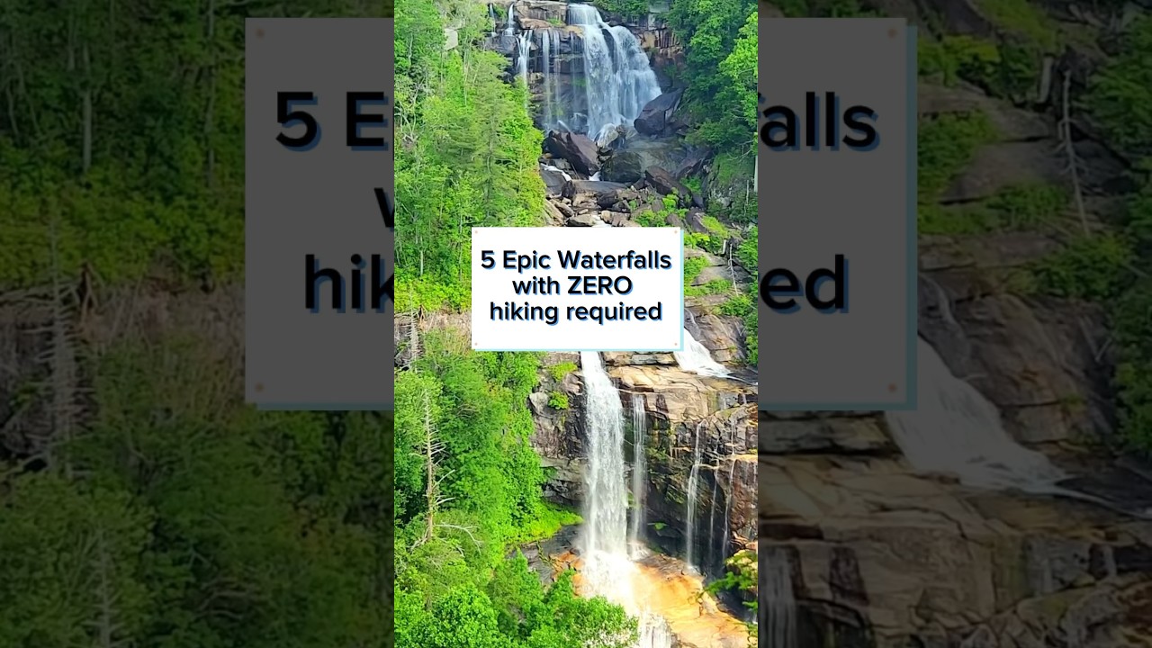 5 Epic NC Waterfalls with Zero Hiking Required #ncmountains #waterfalls #blueridgemountains