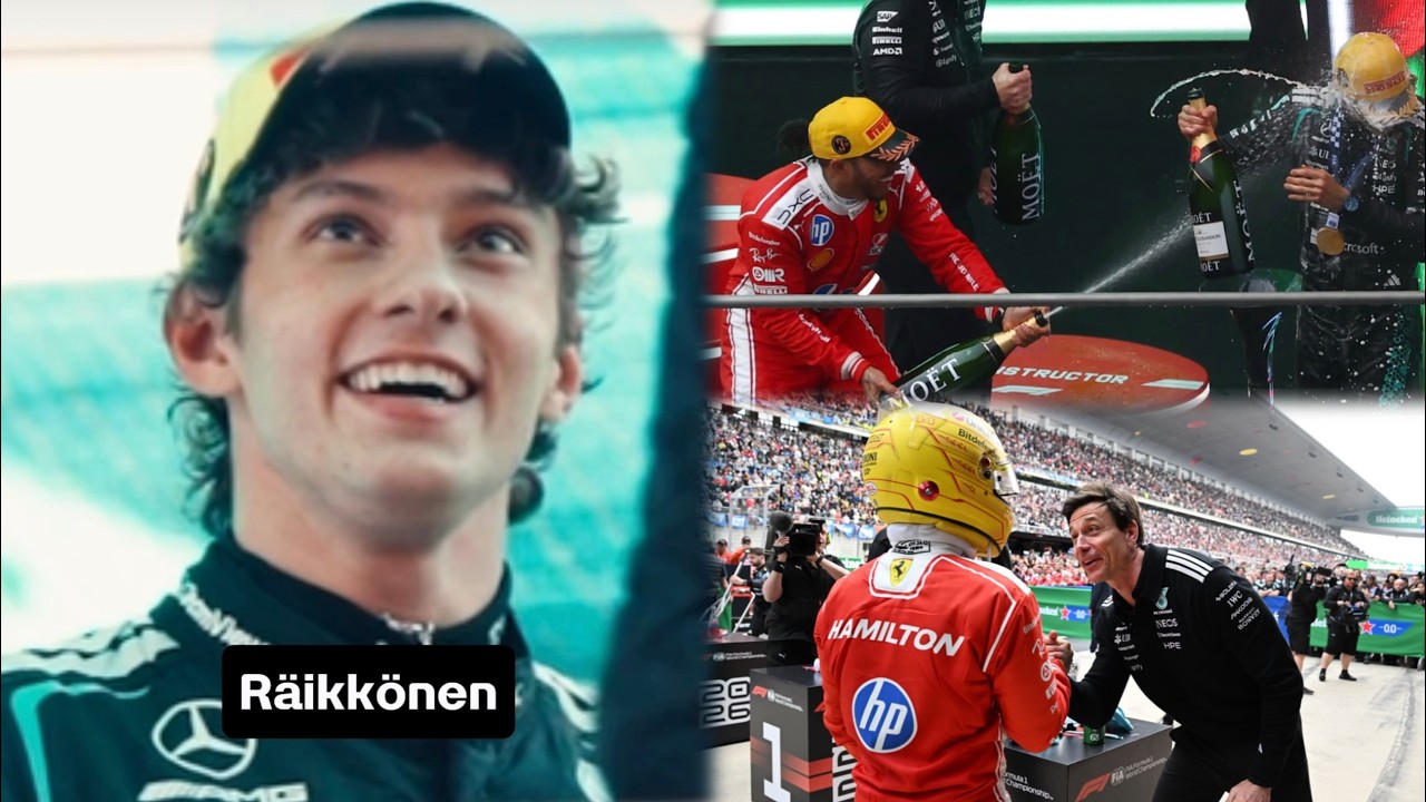 Announcer got Kimi’s name wrong | Lewis Hamilton celebrates 1st Podium with Ferrari & Kimi Antonelli