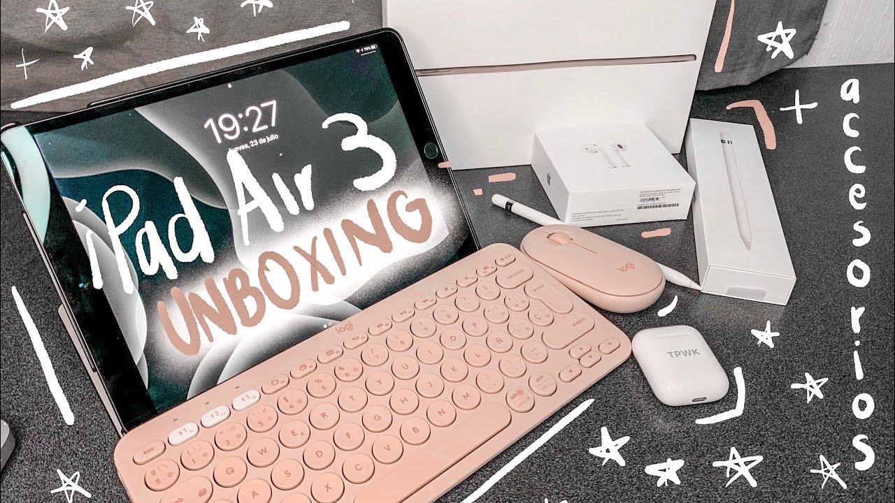 iPad Air 3 unboxing + accesorios (apple pencil, airpods, etc) ♡