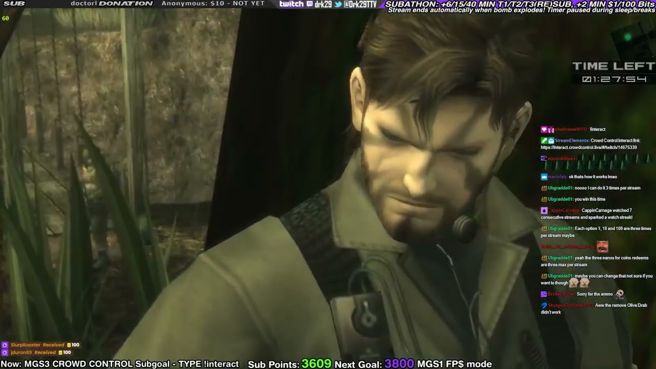 Fatman's uncapped bomb-a-thon: MGS3 Crowd Control (1/21/26)