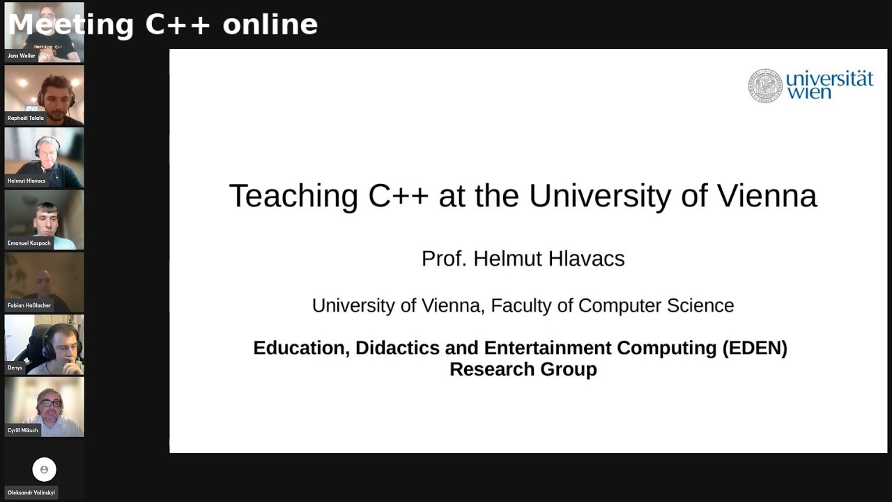 Teaching C++ at the University of Vienna - Professor Helmut Hlavacs