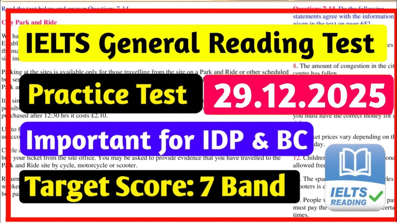 IELTS Reading General Training Practice Test 2025 With Answers | IELTS Reading Test General Training