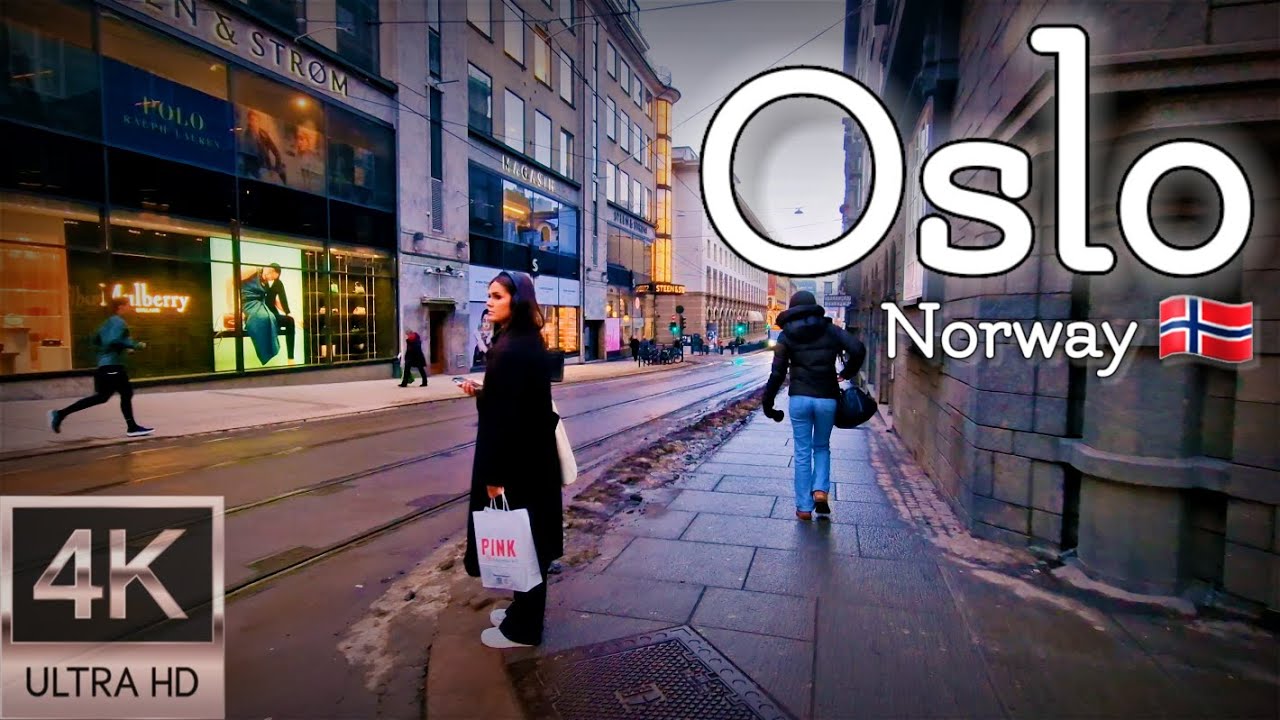 👣Walk with Me in Norway | Prinsens gate (city center) in Oslo | 4K experience | January 2024👣