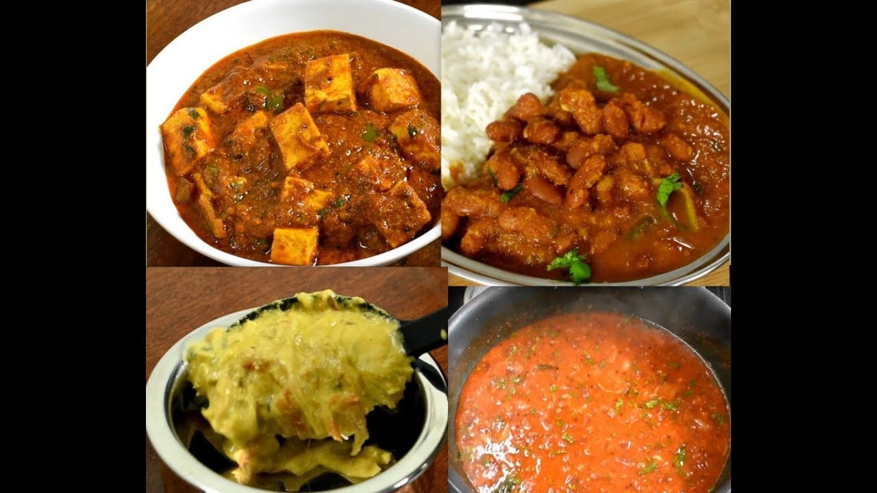 4 Indian veg curries for rice and roti | veg curry recipes | Indian cooking