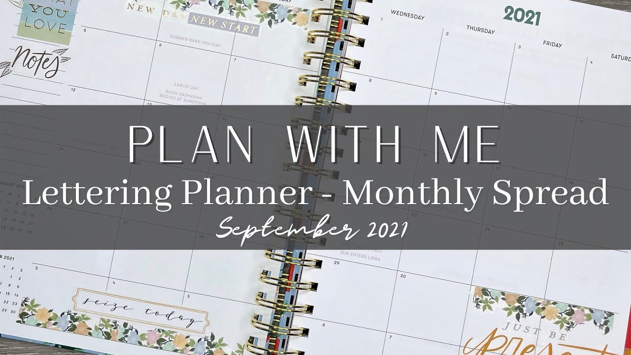 Plan with Me | Lettering Planner | September 2021 Monthly Spread #bando #shopbando #bandoplanner