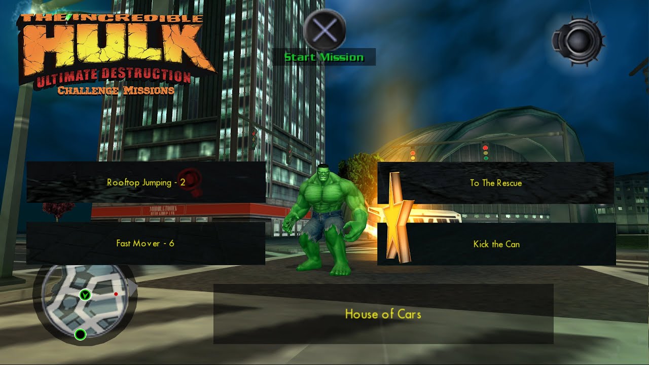 The Incredible Hulk: Ultimate Destruction [PS2] UHD 4K60ᶠᵖˢ (CHALLENGE MISSION 1)