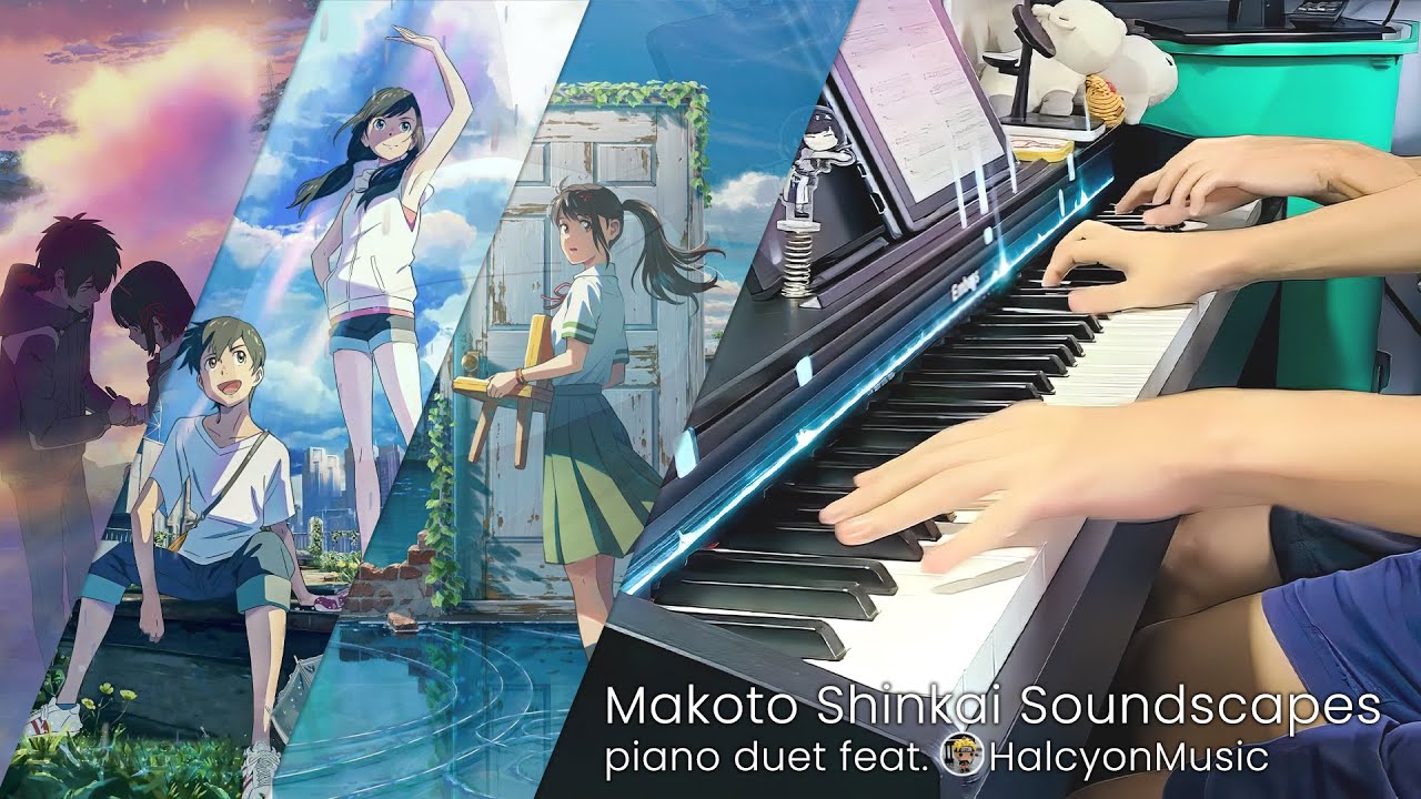 RADWIMPS Medley『Makoto Shinkai Soundscapes』feat. @HalcyonMusic / ハルシオン Anime Piano Covers (4-hand duet) [piano]