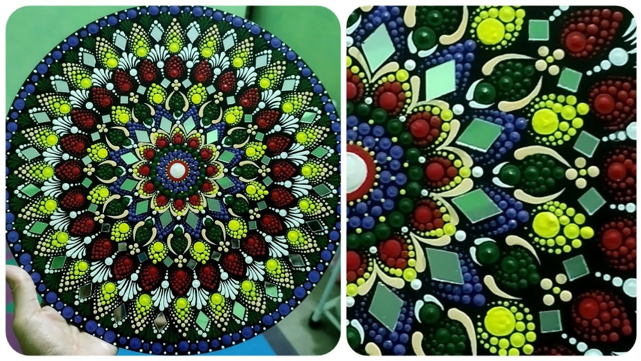 Easy Dot Mandala on mdf board || My 1st Art video @Peaceofmind_Bonitanath
