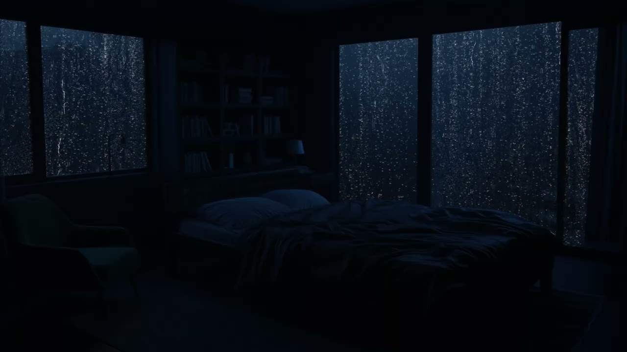 Heavy Storm & Rain Sounds for Deep Sleep | Natural Stress Relief and Peaceful Night Rest