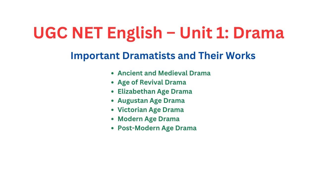 UGC NET English Literature UNIT 1 drama #ugcnetenglishliterature #ugcnet