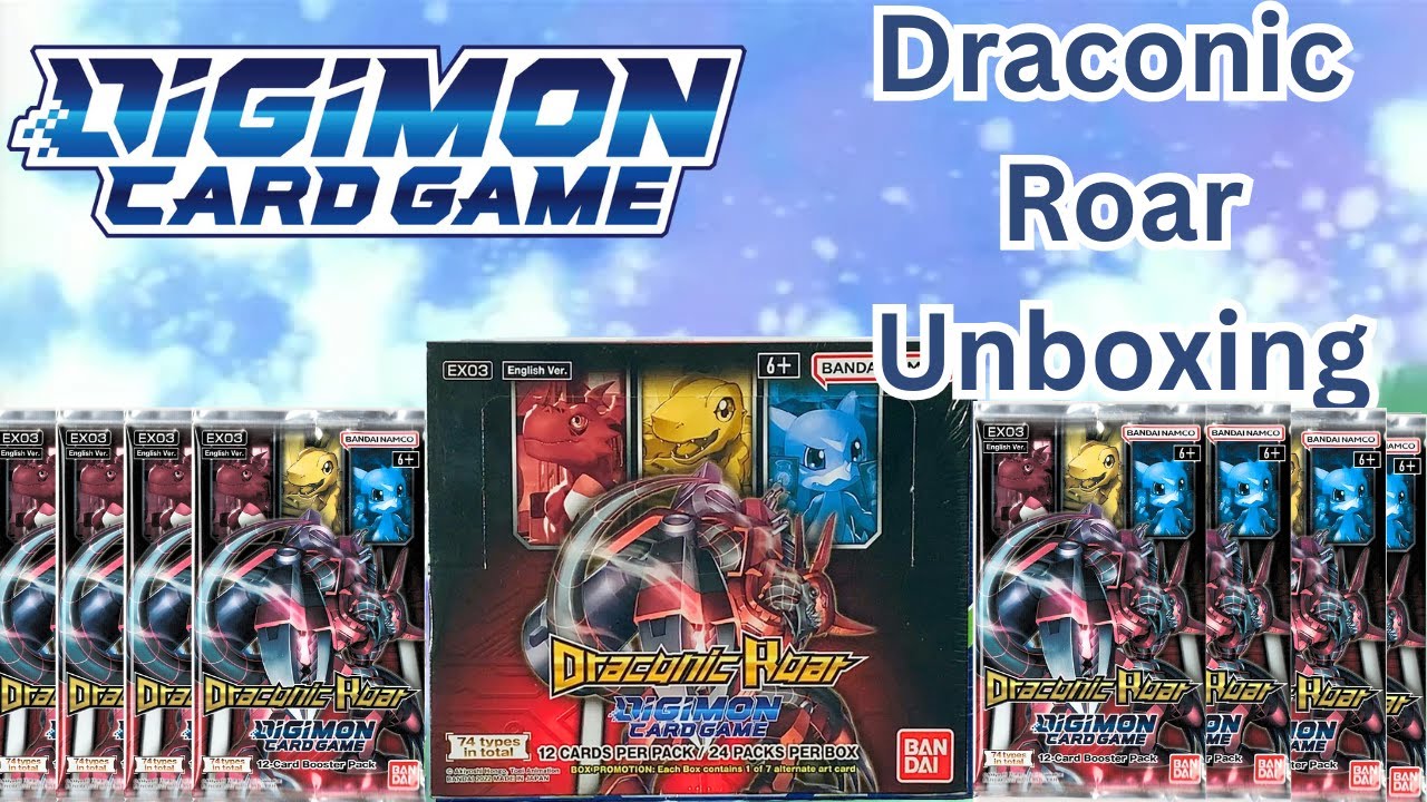 Unboxing Digimon Draconic Roar Booster Box