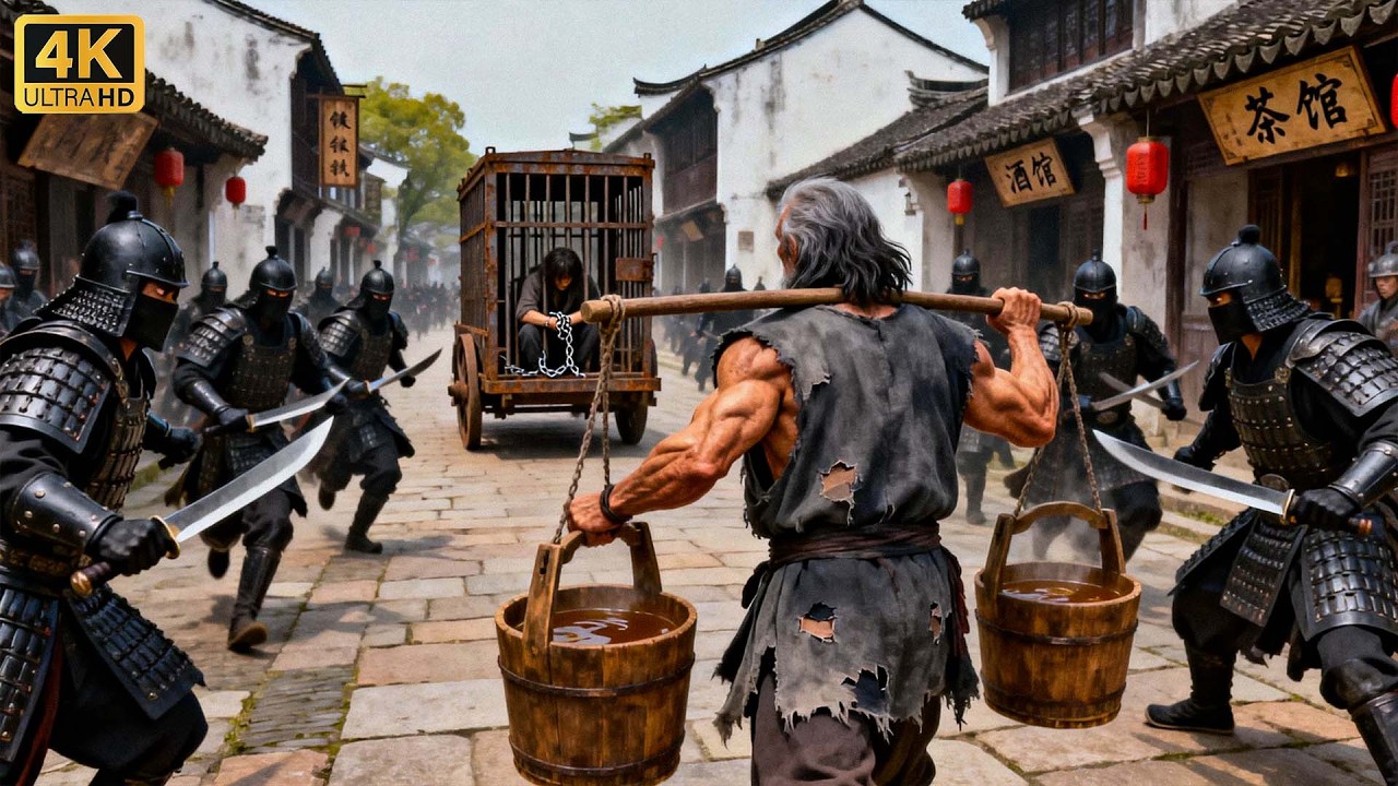 【必看爆燃武俠電影】任人欺負的賣綠豆湯老頭，竟是蓋世高手，以一敵百救橫掃千軍救出囚犯！#武侠片 #movie #武俠 #動作#动作 #中国电视剧 #武侠片 #激战#打斗 #解救