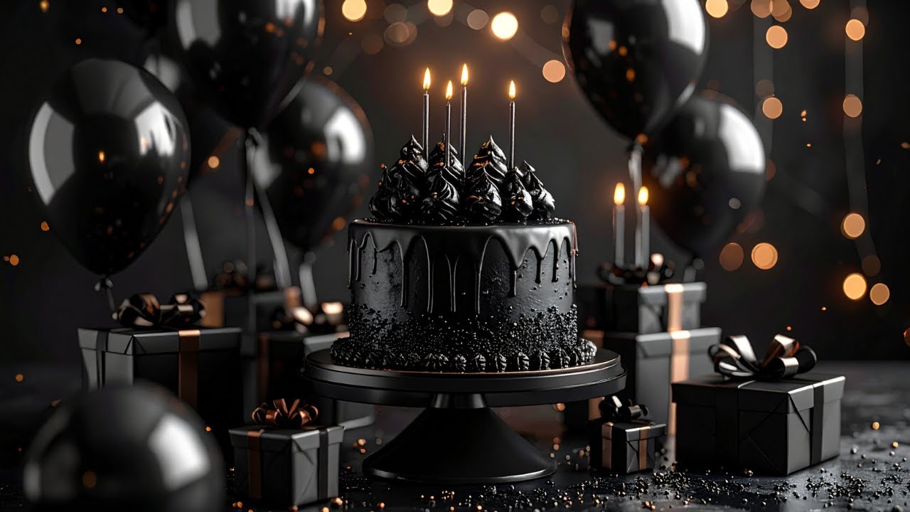 Black themed Happy Birthday Song | Elegant Birthday Celebration Background Video  Classy Party Theme