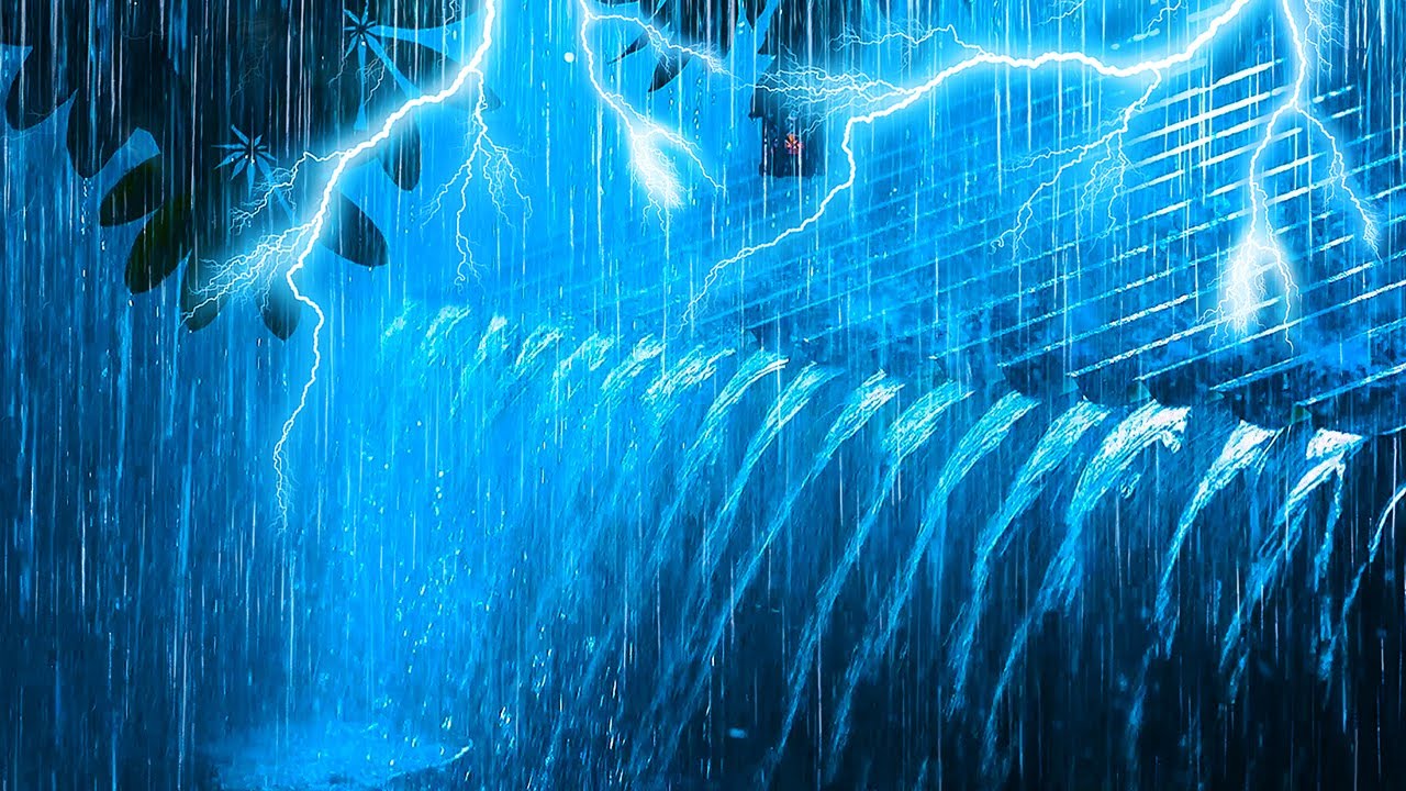 Heal Your Soul and Sleep Deeply with Heavy Rainfall & Thunder Reverberating on a Metal Roof at Night