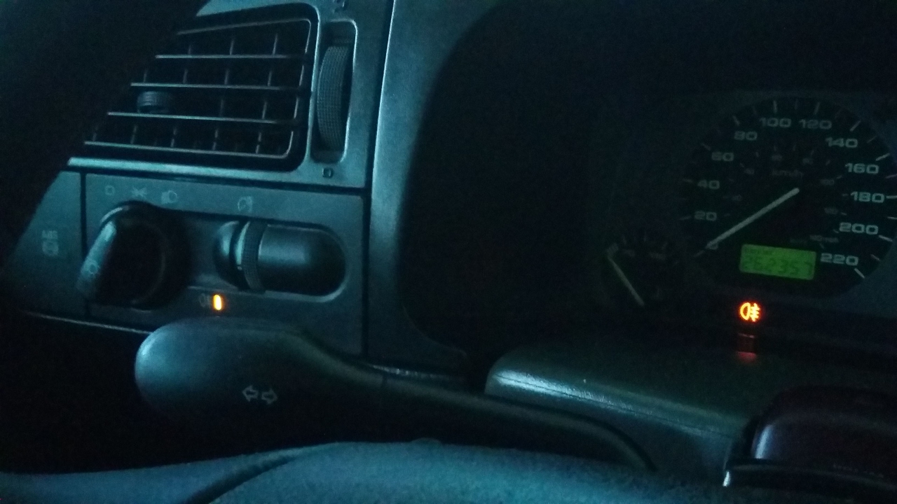 Golf mk3 Luz de neblina aviso no painel