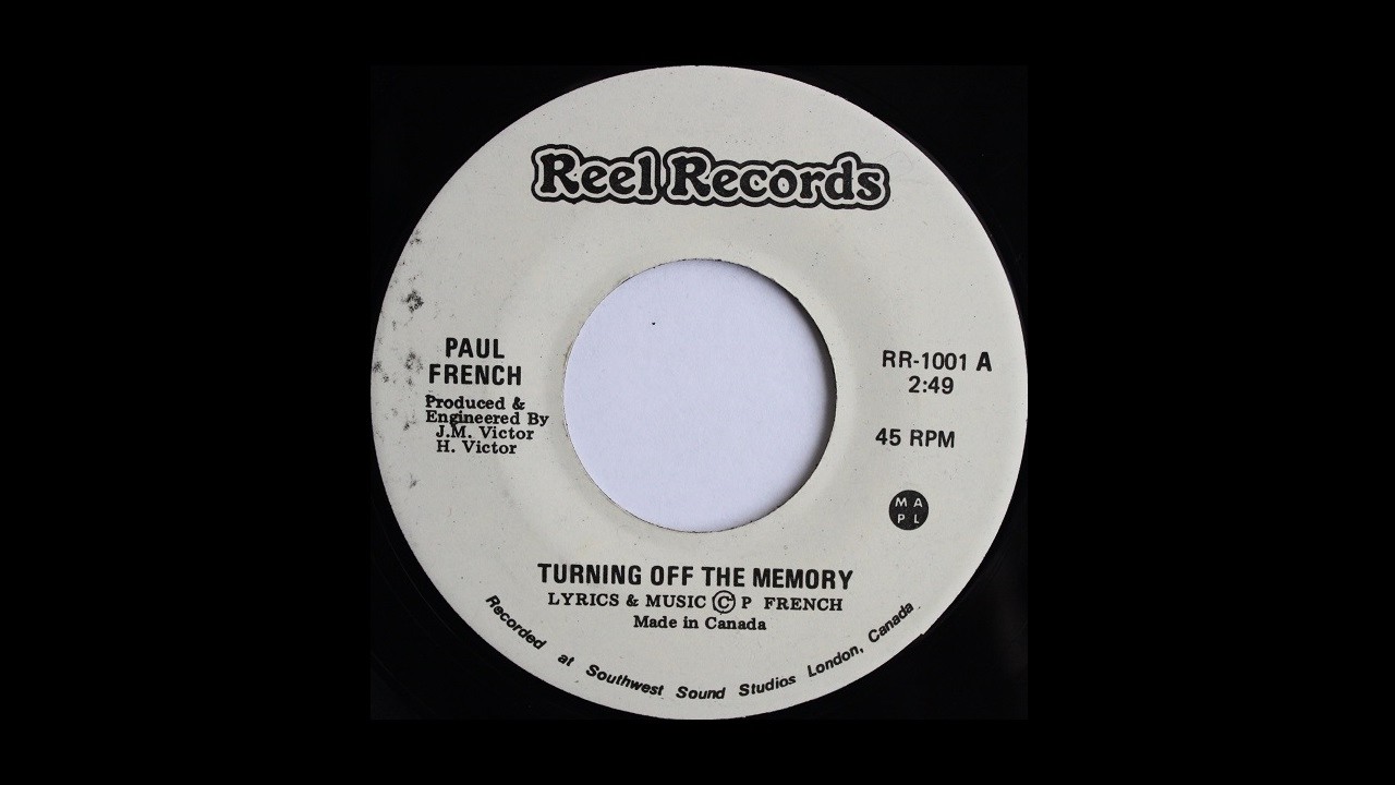 Paul French - Turning Off The Memory, Canadian Country 45rpm c.1980s