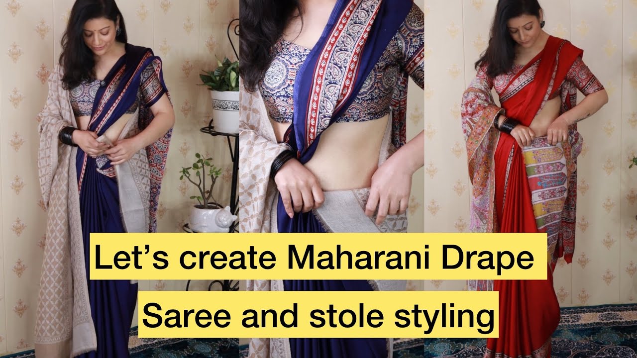 Saree and Stole draping / Maharani drape style
