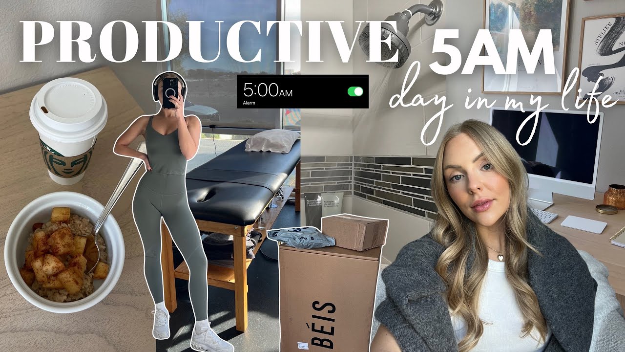 PRODUCTIVE 5AM DAY IN MY LIFE ☕️ early morning, working out, grocery shopping & staying motivated!