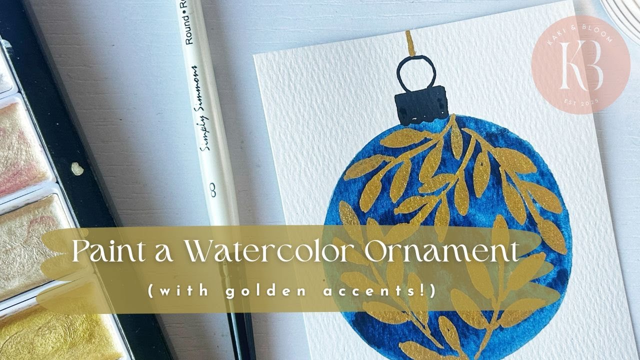 Watercolor Tutorial: learn how to Paint a Christmas ornament