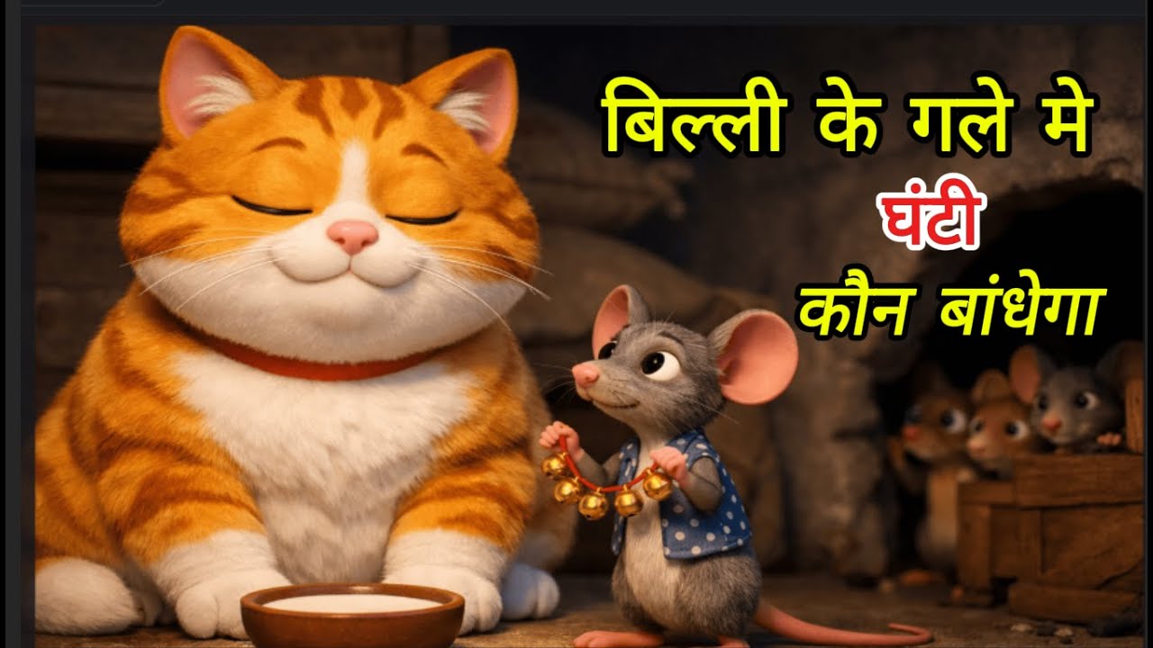 HINDI KAHANI /बिल्ली के गले मे घंटी कौन बाँधेगा #kahanitime #panchatantrastories #cartoon