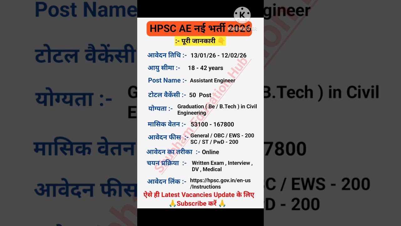 HPSC AE Recruitment 2026 | HPSC AE Vacancy 2026 | HPSC AE Notification 2026 | New Vacancy 2026 