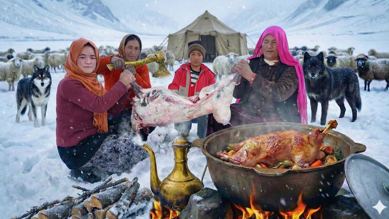 Extreme Snow Survival in the Mountains of Afghanistan in Winter During a Heavy Snowstorm 🏔️❄️❤️