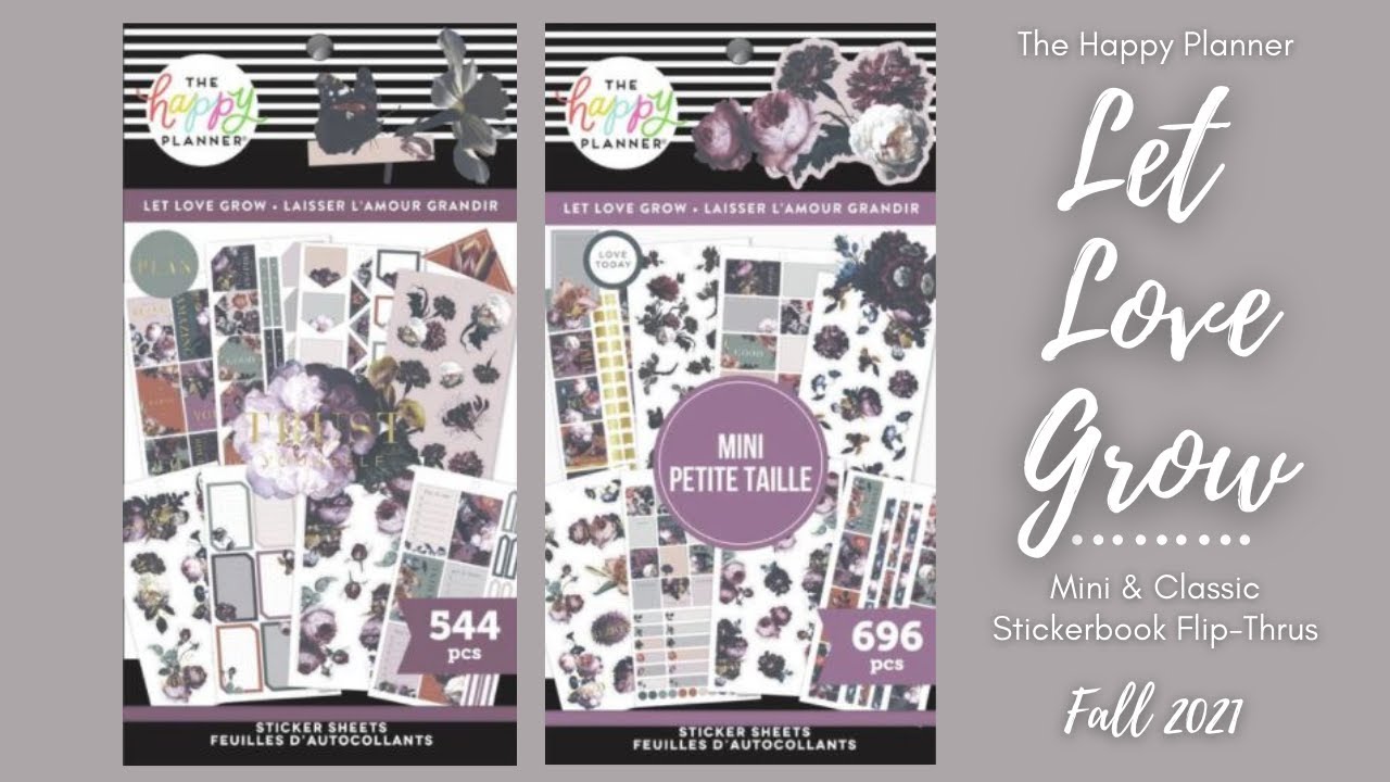 Let Love Grow Mini & Classic | Sticker Book Flip-Thru | The Happy Planner | Fall 2021