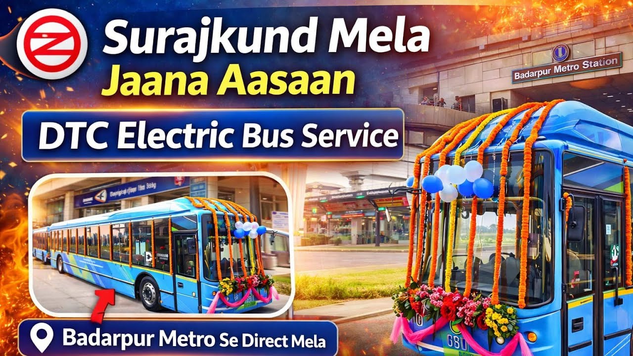 सूरजकुंड शिल्प मेला 2026 के लिए DTC की स्पेशल बस सेवा | मेट्रो से मेला ग्राउंड तक सीधी सुविधा