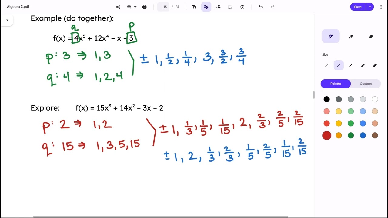 Algebra 3 - 3.4 Part 1