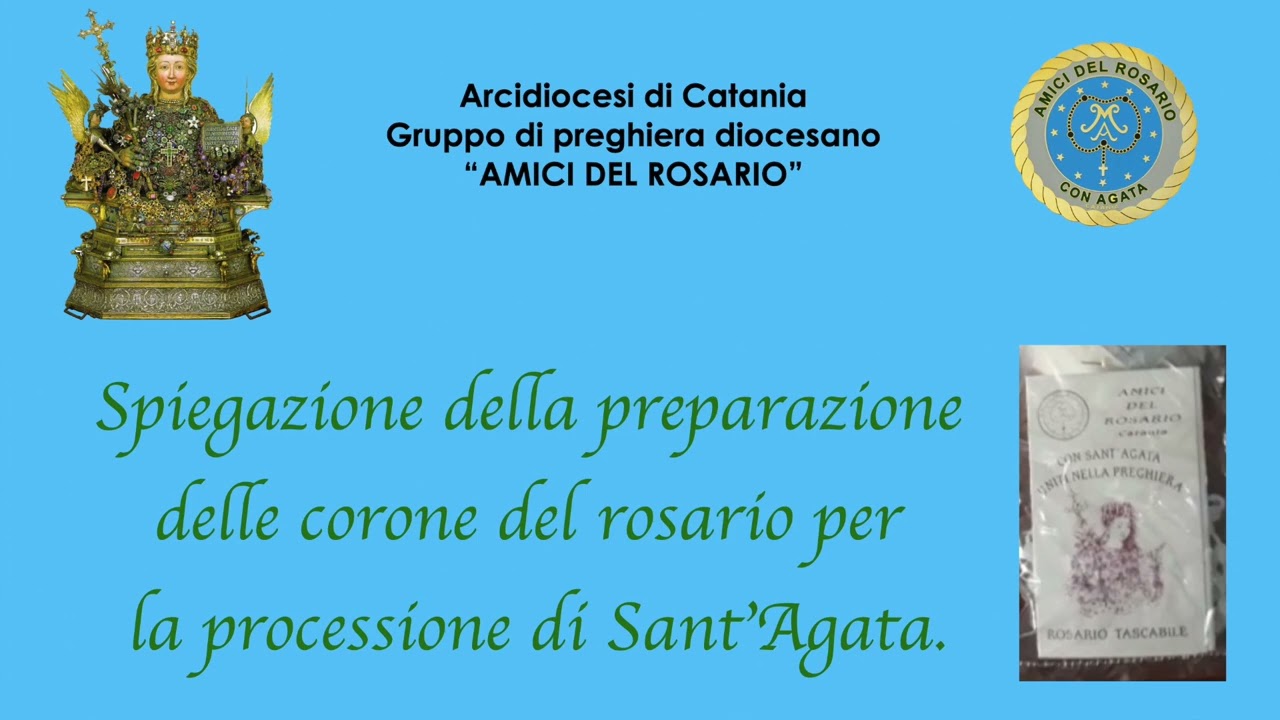 Preparazione delle corone del rosario per la processione di Sant'Agata.
