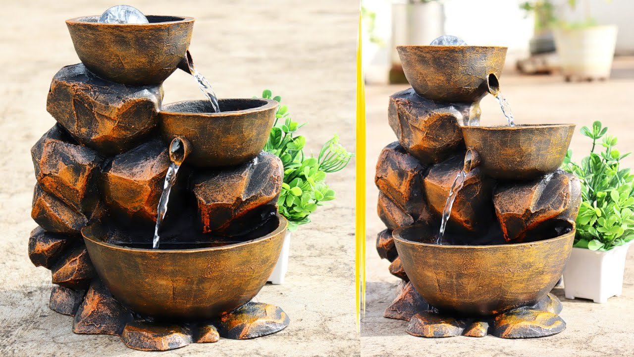 Amazing Stone Model Waterfalls Fountain | Awesome Cement Concrete New Waterfall Fountains