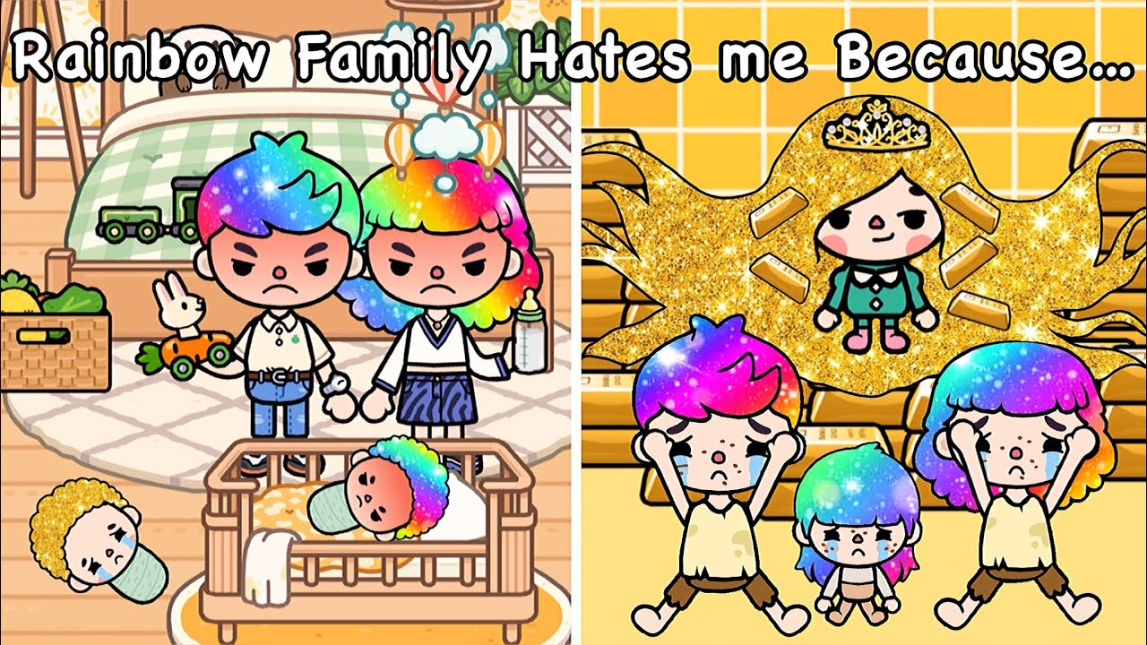 Rainbow Family Hates Me Because Of My Golden Hair 😭💔😏 | Toca Life Story | Sad Story | Toca Boca