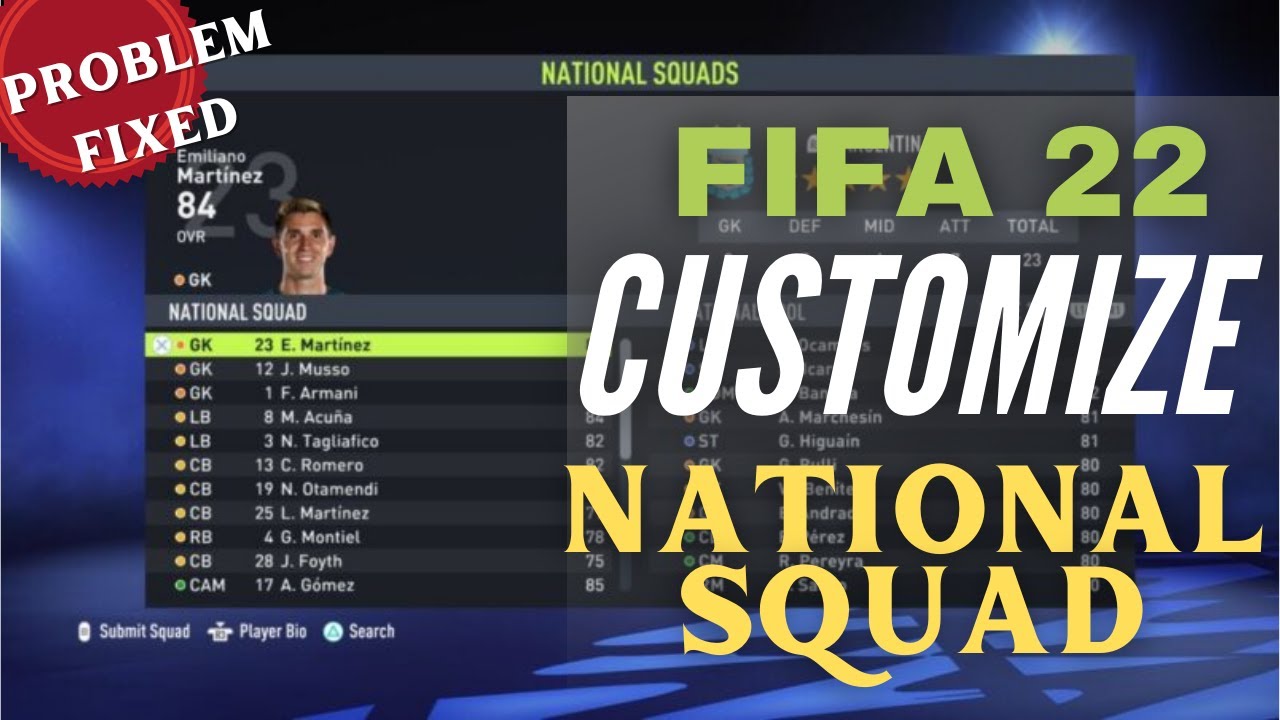 FIFA22  How to customize or change National Squad|| Fifa22 National Squad customization fixed