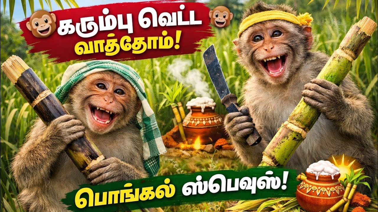 🐒🐒 Pongal கு கரும்பு வெட்ட வந்தோம் மக்களே 😂 | Two Monkeys Vlog | Pongal Special
